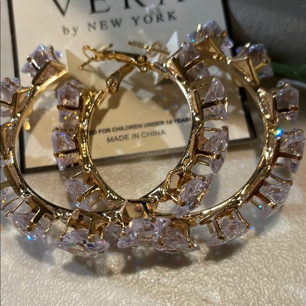 Gold rhinestone‎ Earrings